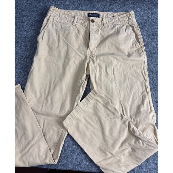 American Eagle Outfitters Mens Beige Casual Pants Cotton Blend Size 32X32 - Picture 1 of 10